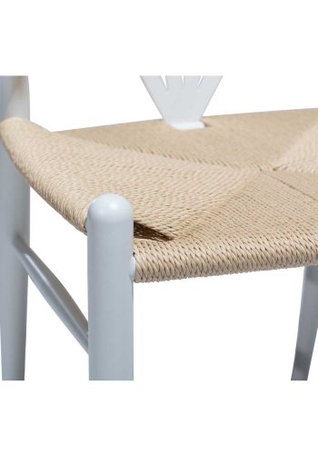 DAN-FORM Delta spisebordsstol - natur papir snor og hvid metal
