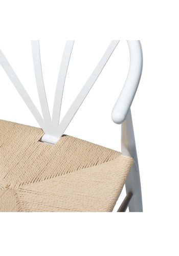 DAN-FORM Delta spisebordsstol - natur papir snor og hvid metal