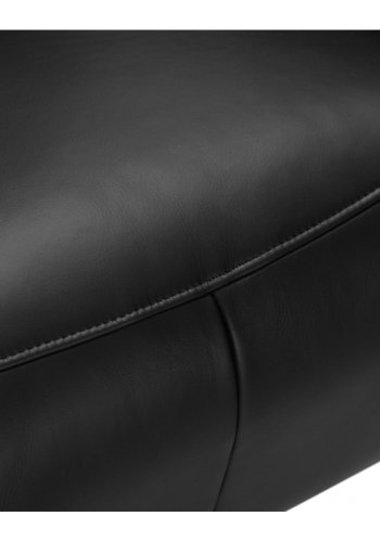 Delta Relax-Drehsessel mit Armlehnen – schwarzes Leder und schwarzes Metall