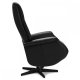 Delta Relax-Drehsessel mit Armlehnen – schwarzes Leder und schwarzes Metall