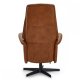 Delta Relax-Drehsessel mit Armlehnen – Cognac-Leder und schwarzes Metall