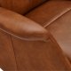 Delta Relax-Drehsessel mit Armlehnen – Cognac-Leder und schwarzes Metall