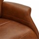 Delta Relax-Drehsessel mit Armlehnen – Cognac-Leder und schwarzes Metall