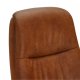 Delta Relax-Drehsessel mit Armlehnen – Cognac-Leder und schwarzes Metall
