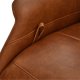 Delta Relax-Drehsessel mit Armlehnen – Cognac-Leder und schwarzes Metall