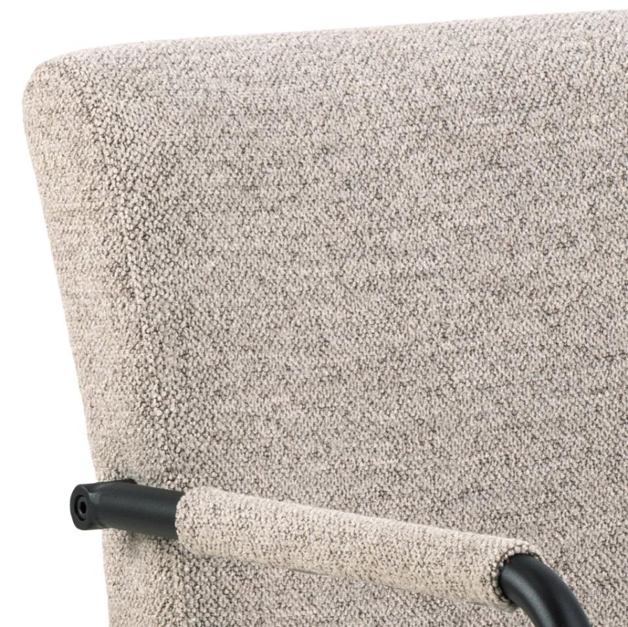 ACT NORDIC Adele spisebordsstol, m. armln - beige stof og sort stl