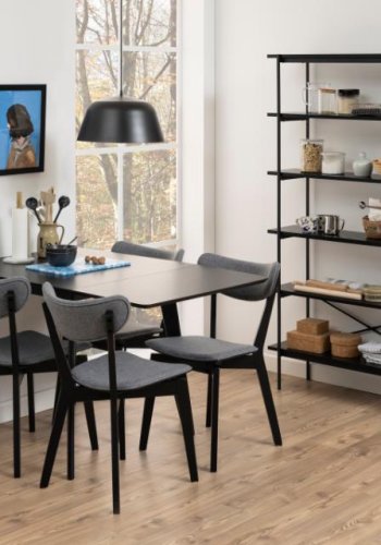 ACT NORDIC Roxby spisebordsstol - gr stof og sort gummitr