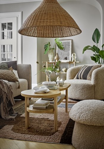 BLOOMINGVILLE Bocca svingstol, m. armlener - naturlig polyester