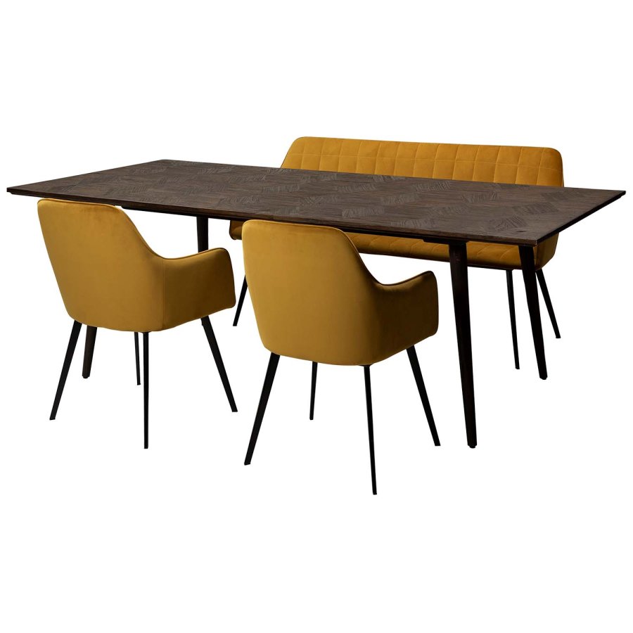 DAN-FORM rektangulrt Diamond spisebord - brun alm resirkulert tre (220x100)