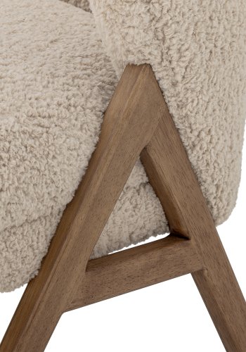 BLOOMINGVILLE Camino loungestol - naturlig stoff og brunt gummitre