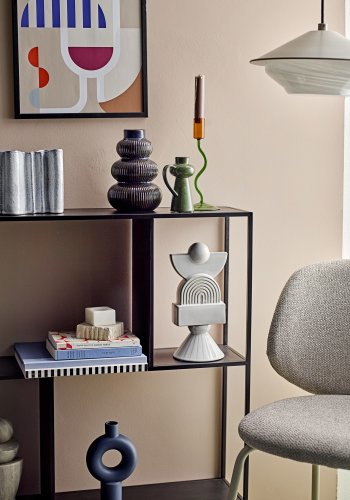 BLOOMINGVILLE Ponte Esszimmerstuhl - graues Bouclé-Polyester und Metall