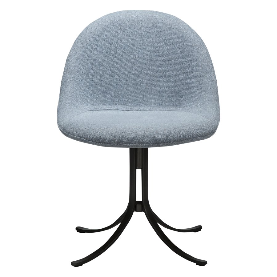 DANFORM Dolo Drehstuhl - Bouclé-Stoff in Nebelblau und antiker Zinnstahl