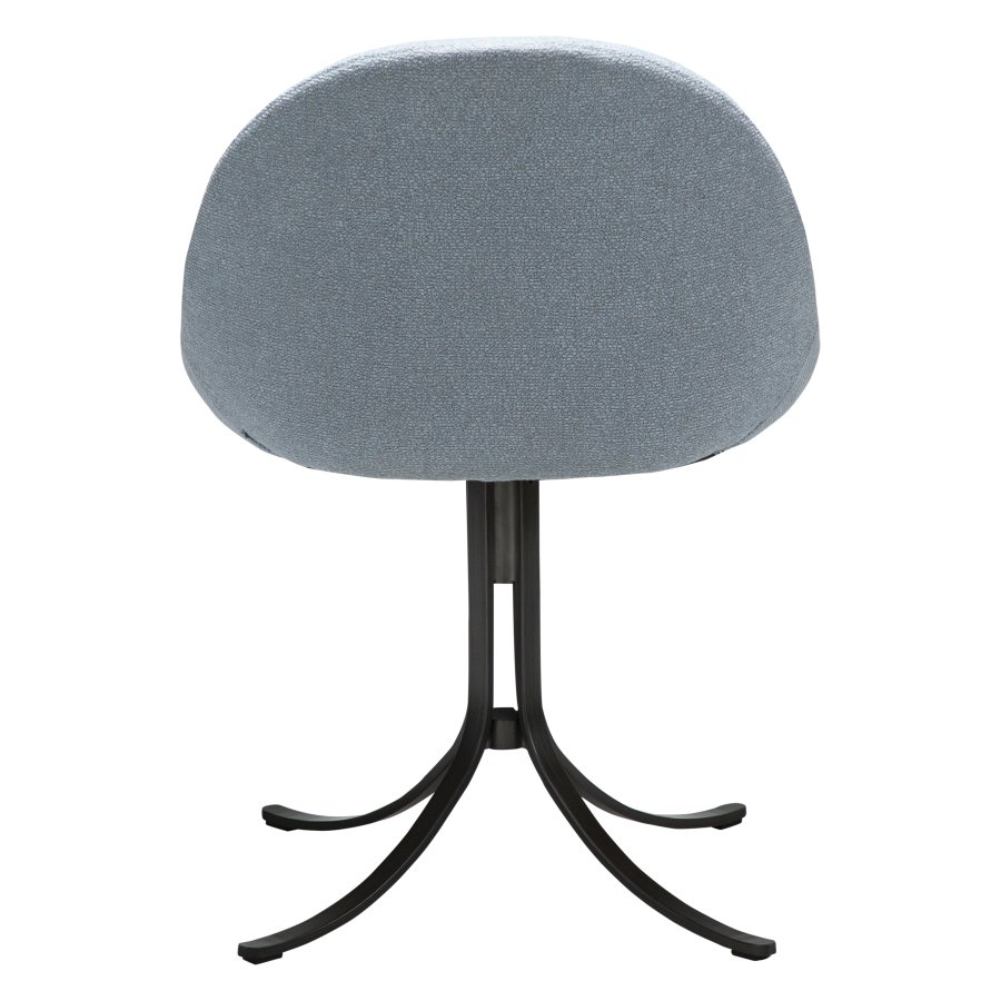 DANFORM Dolo Drehstuhl - Bouclé-Stoff in Nebelblau und antiker Zinnstahl