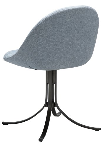 DANFORM Dolo Drehstuhl - Bouclé-Stoff in Nebelblau und antiker Zinnstahl