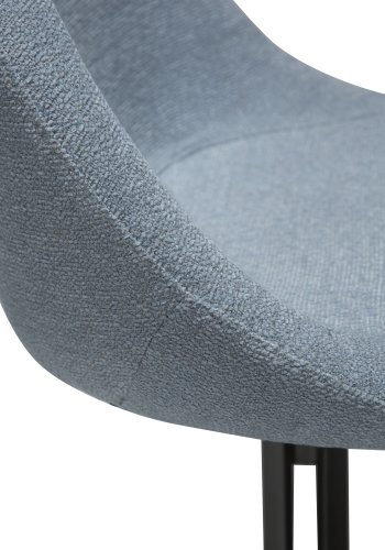 DANFORM Dolo Drehstuhl - Bouclé-Stoff in Nebelblau und antiker Zinnstahl