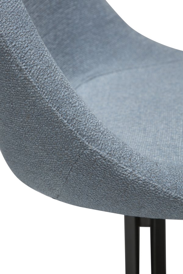 DANFORM Dolo Drehstuhl - Bouclé-Stoff in Nebelblau und antiker Zinnstahl