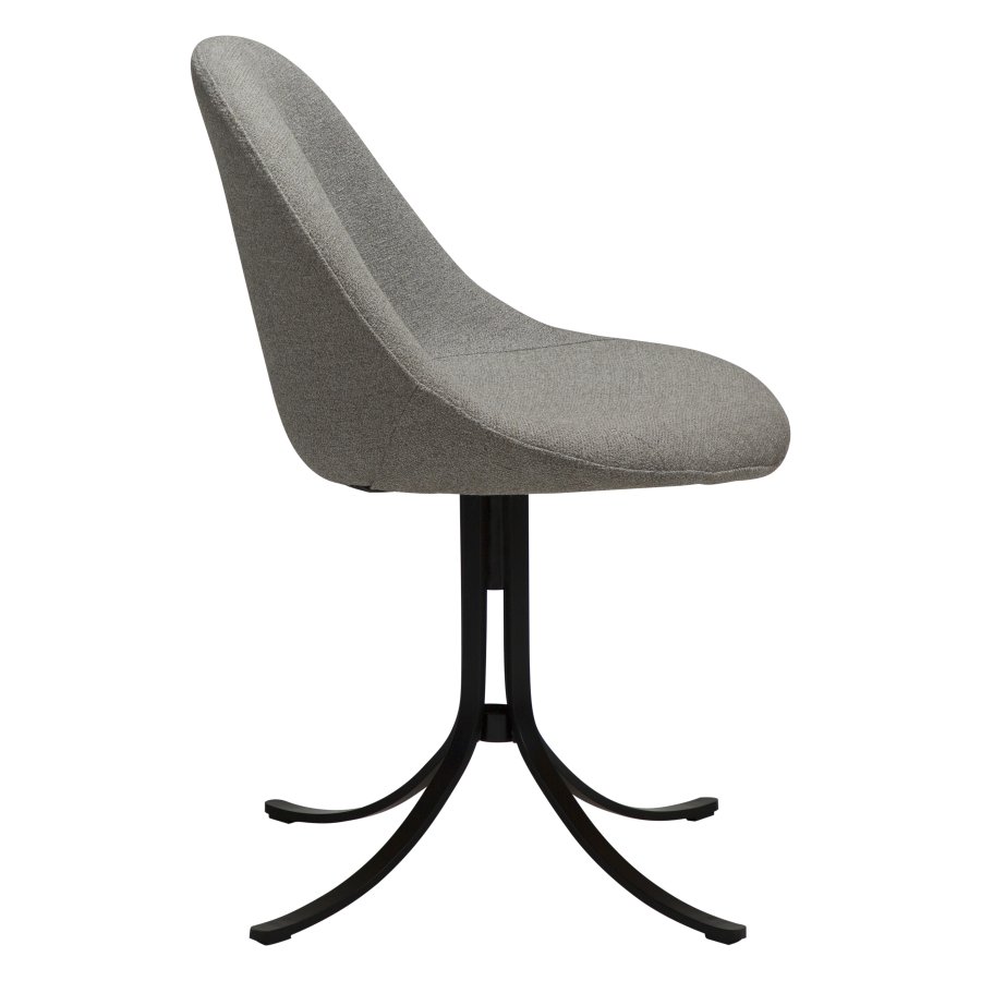 DANFORM Dolo Drehstuhl - Kieselerde-Bouclé-Stoff und schwarzer Stahl