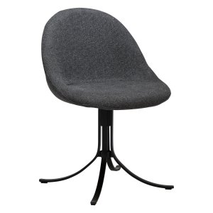 DANFORM Dolo Drehstuhl - kieselgrauer Bouclé-Stoff und schwarzer Stahl 