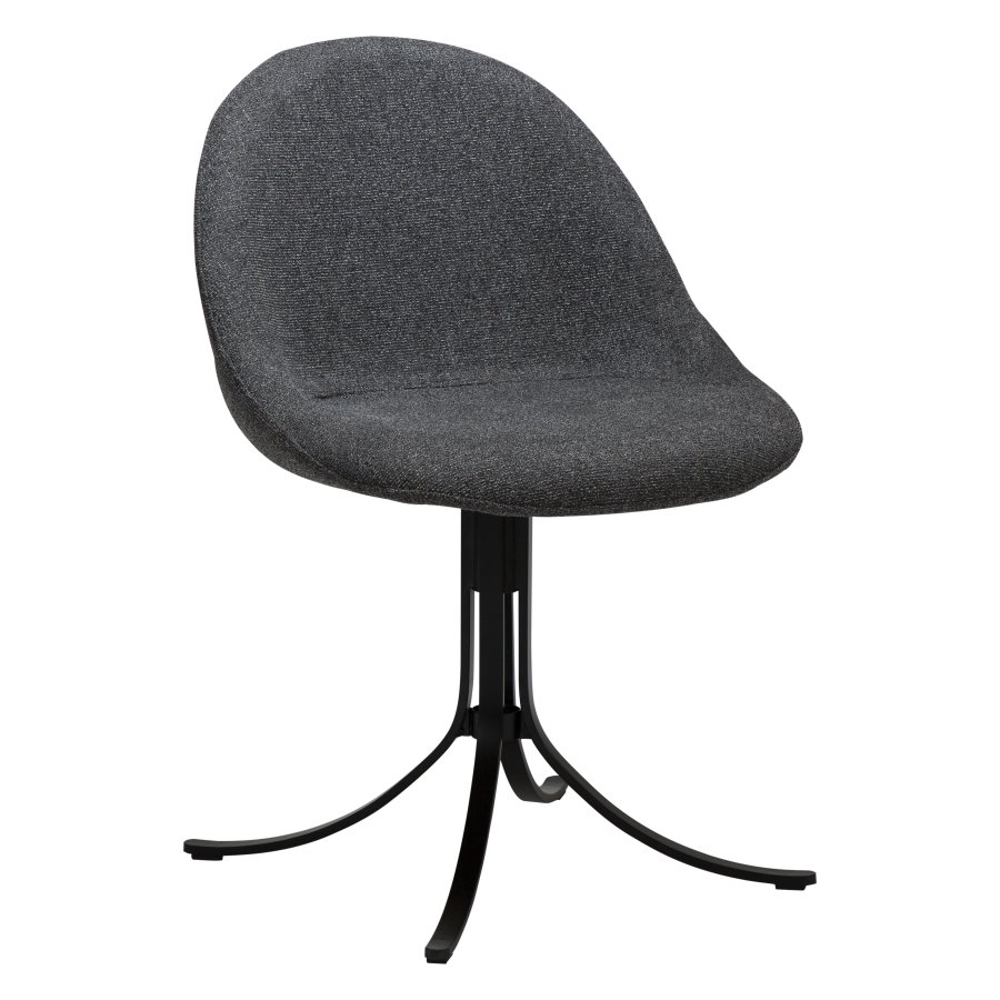 DANFORM Dolo Drehstuhl - kieselgrauer Bouclé-Stoff und schwarzer Stahl 