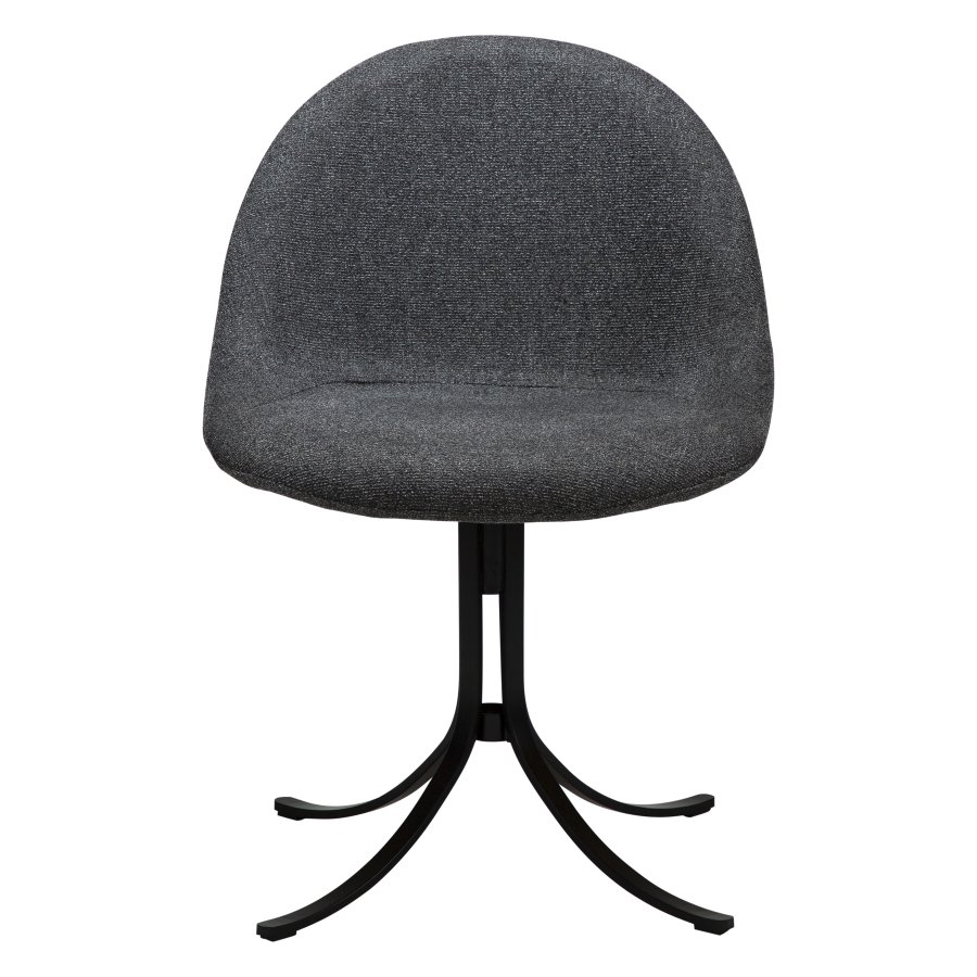 DANFORM Dolo Drehstuhl - kieselgrauer Bouclé-Stoff und schwarzer Stahl 