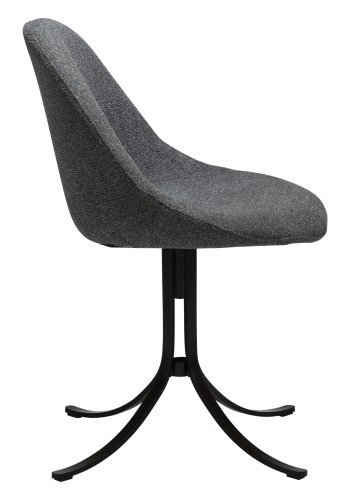 DANFORM Dolo Drehstuhl - kieselgrauer Bouclé-Stoff und schwarzer Stahl 