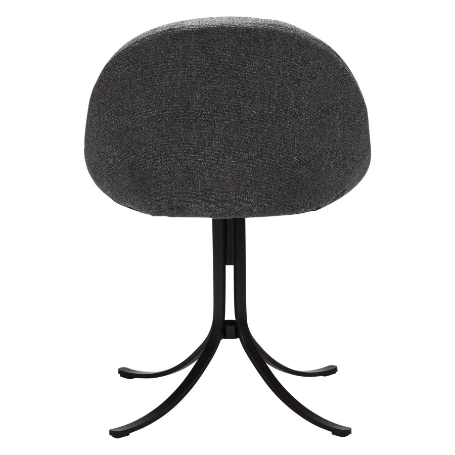 DANFORM Dolo Drehstuhl - kieselgrauer Bouclé-Stoff und schwarzer Stahl 