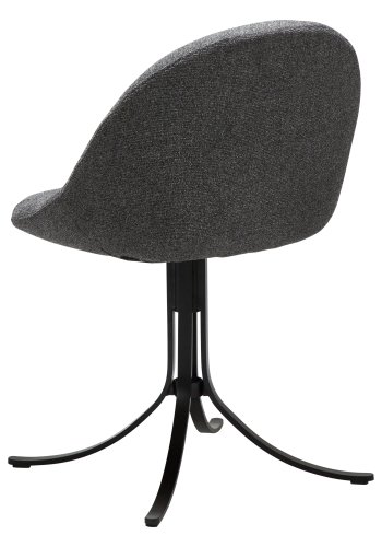 DANFORM Dolo Drehstuhl - kieselgrauer Bouclé-Stoff und schwarzer Stahl 