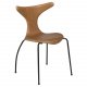 DAN-FORM Dolphin spisebordsstol - lysebrun lder og sort stl