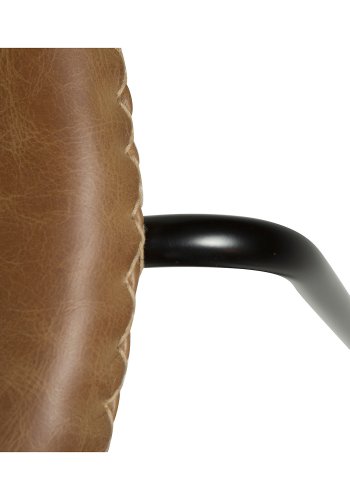 DAN-FORM Dolphin spisebordsstol - lysebrun lder og sort stl