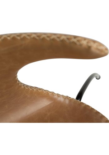 DAN-FORM Dolphin spisebordsstol - lysebrun lder og sort stl