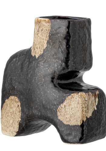 BLOOMINGVILLE Ollia Vase, Schwarz, Steingut