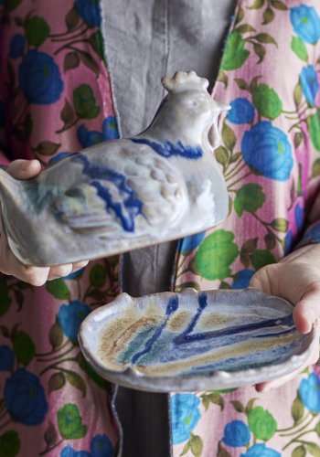 CREATIVE COLLECTION Heni Butterdose, Pink, Steingut