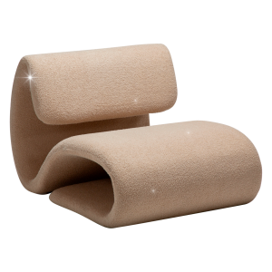 DANFORM Dubna loungestol - matteret mandel RPES bouclstof m. glimmer