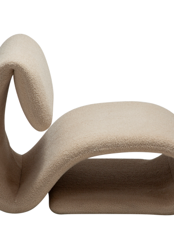 DANFORM Dubna Loungesessel - matt mandelfarbener RPES Bouclé-Stoff mit Glitzer