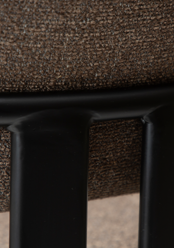 DAN-FORM Duct spisebordsstol, m. arml�n - major brun boucl� stof og sort metal