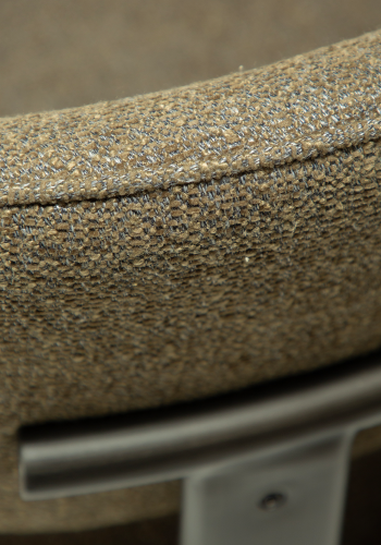 DAN-FORM Duct spisebordsstol - m�rk olivengr�n boucl� stof og antik tin metal