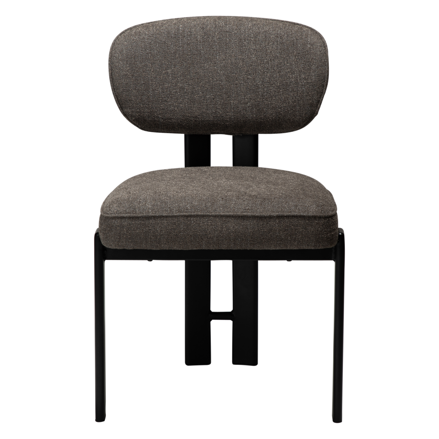 DAN-FORM Duct spisebordsstol - major brun boucl� stof og sort metal