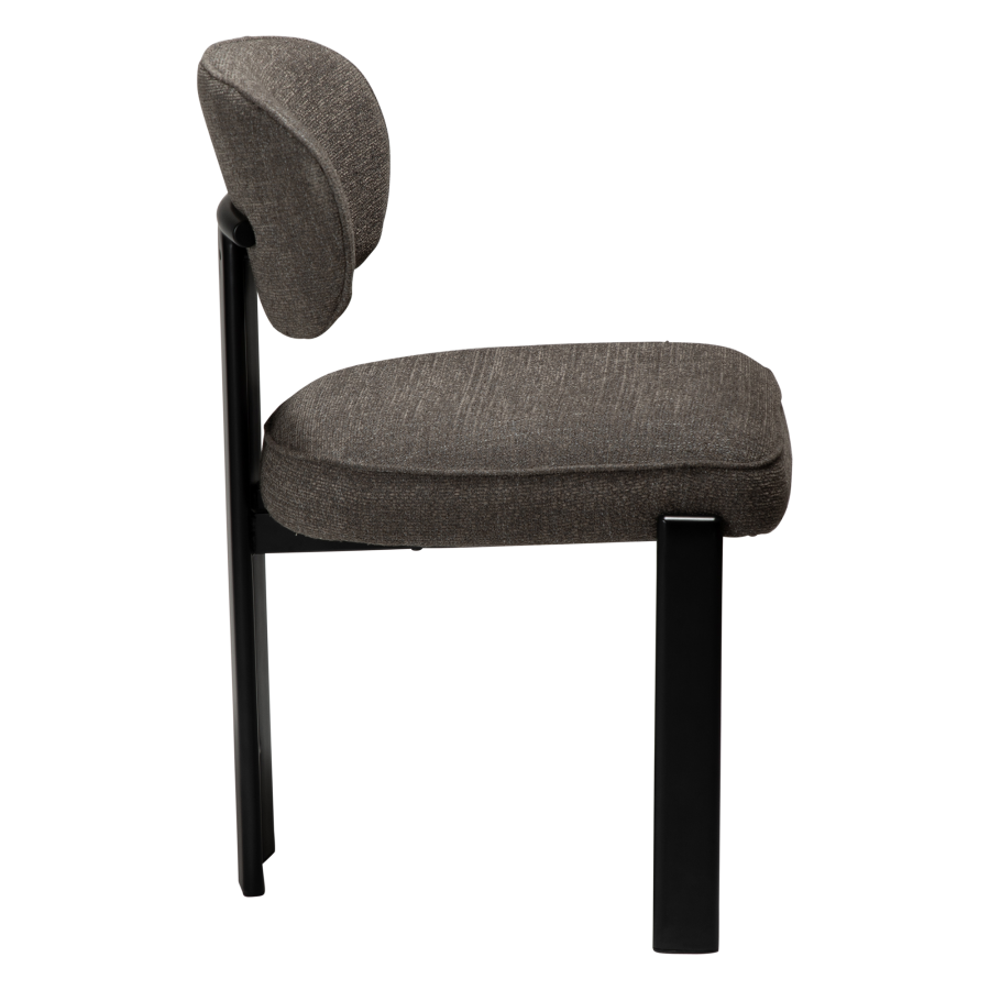 DAN-FORM Duct spisebordsstol - major brun boucl� stof og sort metal