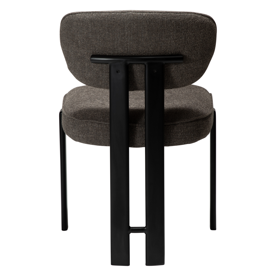 DAN-FORM Duct spisebordsstol - major brun boucl� stof og sort metal