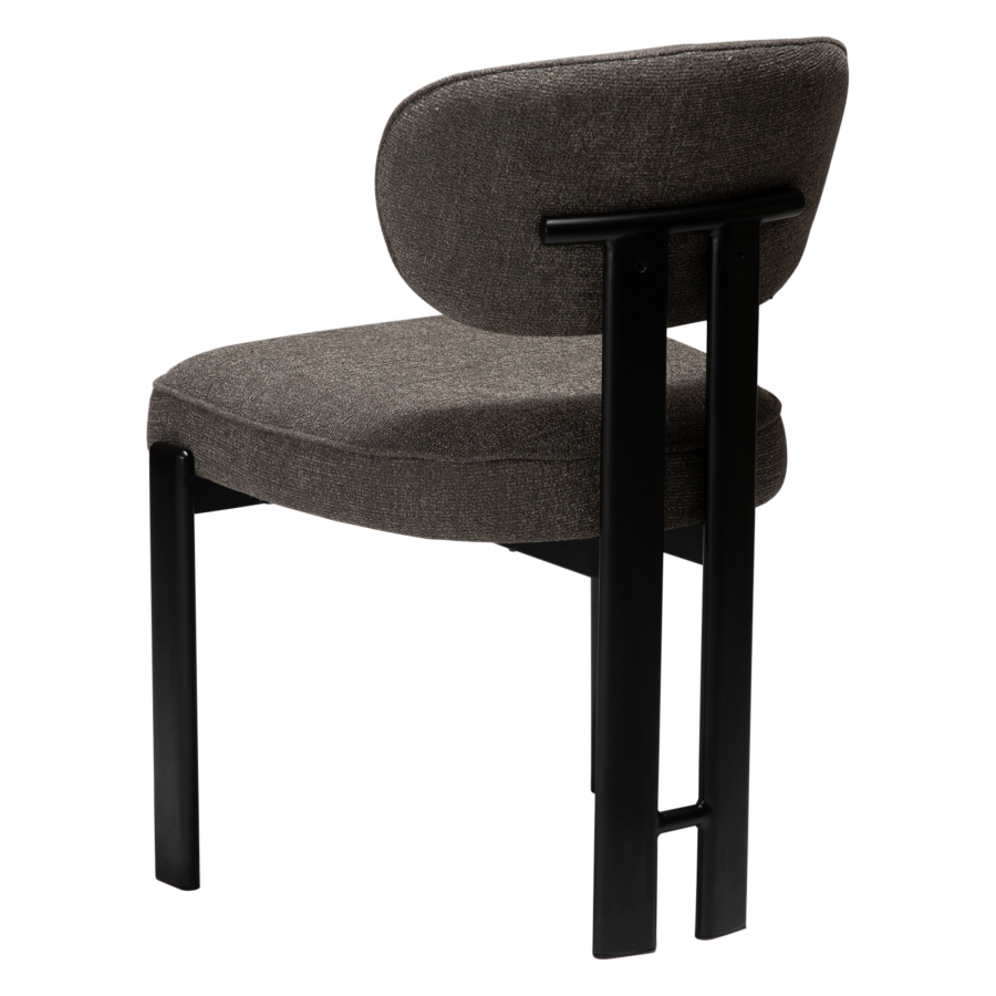 DAN-FORM Duct spisebordsstol - major brun boucl� stof og sort metal