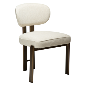 DAN-FORM Duct spisebordsstol - beige boucl� stof og antik messing metal
