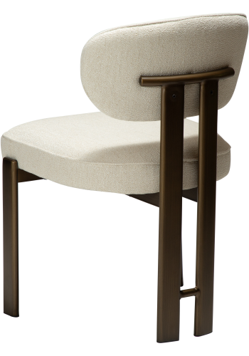 DAN-FORM Duct spisebordsstol - beige boucl� stof og antik messing metal
