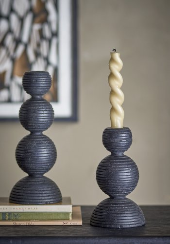 BLOOMINGVILLE Kipp lysestage - sort fyrretr (st af 2)