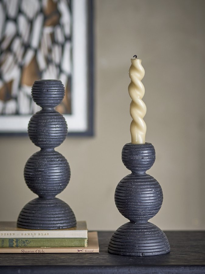 BLOOMINGVILLE Kipp lysestage - sort fyrretr (st af 2)