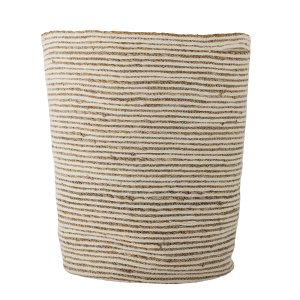 BLOOMINGVILLE Selena kurv, m. hank - hvid og jute