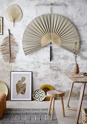 BLOOMINGVILLE Jaime Vggdekoration, Svart, Bambu, L145xH72 cm