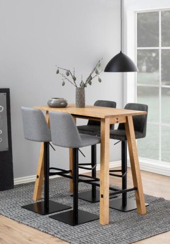 ACT NORDIC Avanja barstol, m. rygln, fodsttte og gaspatron - antracitgr stof og sort stl