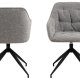 ACT NORDIC Brooke spisebordsstol, m armlener, svingfunksjon, sm - grtt stoff og sort stl