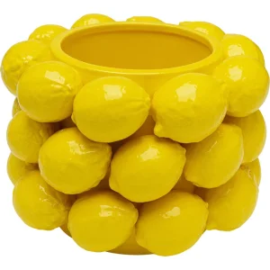 KARE DESIGN Lemon Juice vase, rund - gul porceln (H:19cm)