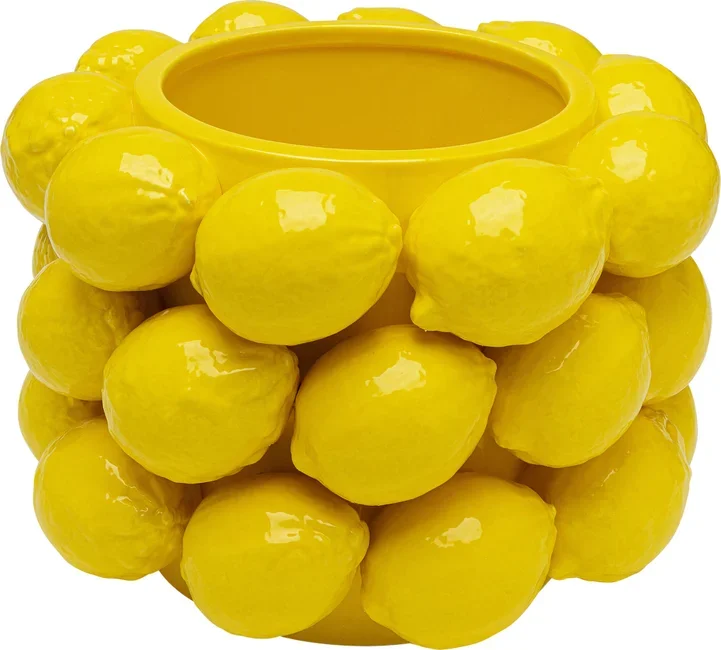 KARE DESIGN Lemon Juice vase, rund - gul porceln (H:19cm)
